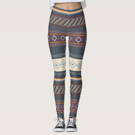 Färgämnet aztec Art Blue Lila Mörk Cute Leggings