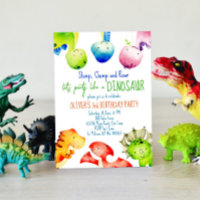Färgämnet baby dinosaurier småbarn födelsedag inbj