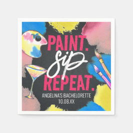 Färgämnet Bachelorette Chalkboard Paint och Sip Pappersservett