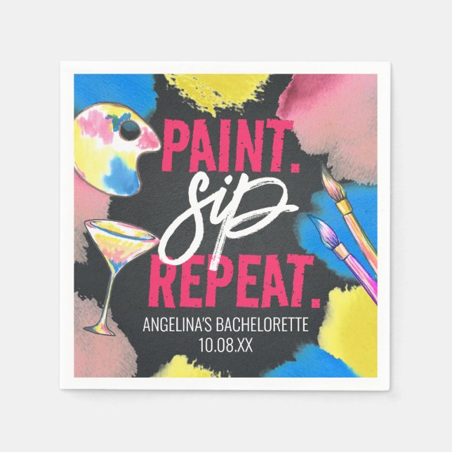 Färgämnet Bachelorette Chalkboard Paint och Sip Pappersservett (Framsidan)