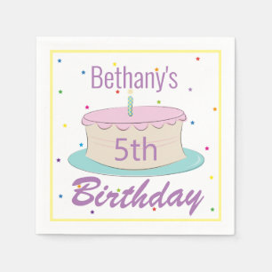 Färgämnet Barns födelsedag Cake Party i Roligt Pappersservett