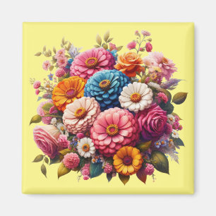 Färgämnet Blommigt/Vår Zinnia/Ro Magnet