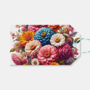Färgämnet Blommigt/Vår Zinnia/Ro Presentetikett
