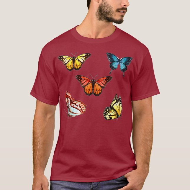 Färgämnet Butterfly Älskare Butterflies Science T Shirt (Framsida)