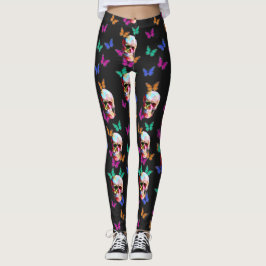 Färgämnet butterfly Gothic Sugar Skull Leggings