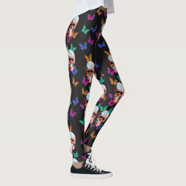 Färgämnet butterfly Gothic Sugar Skull Leggings