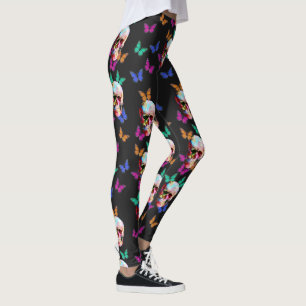 Färgämnet butterfly Gothic Sugar Skull Leggings