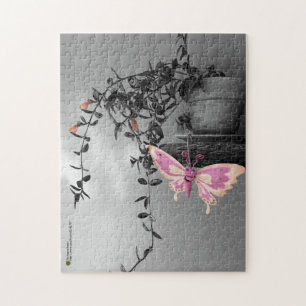 Färgämnet Butterfly Monokrom stillastående livsfot Pussel