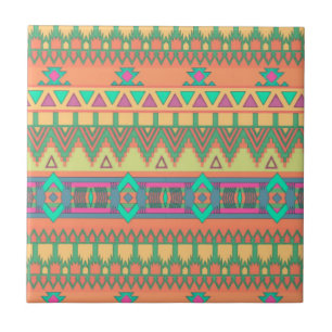 Färgämnet Chevron Zig Zag Tribal Aztec Ikat Mönste Kakelplatta