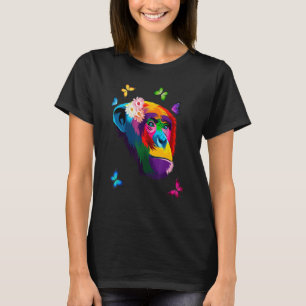Färgämnet chimpanzepisteflöde i färg t shirt