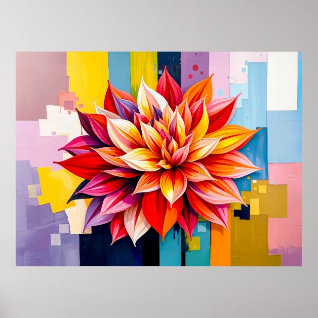 Färgämnet Dahlia i Modern Abstrakt Stil Poster (Framsidan)