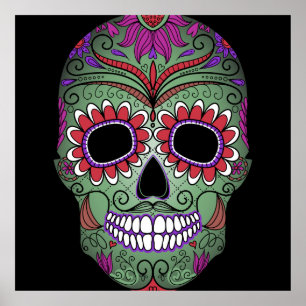 Färgämnet Day of the dead Grunge Sugar Skull Poster