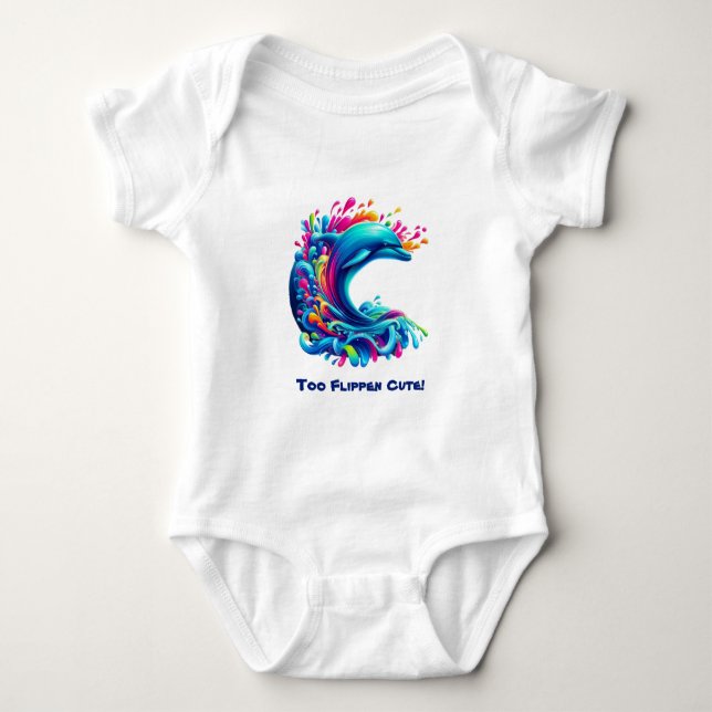 Färgämnet delfin Stänk- T Shirt (Framsida)