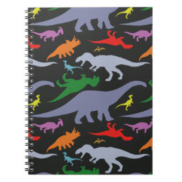 Färgämnet dinosauer Mönster (Mörk) Anteckningsbok