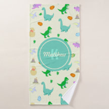 Färgämnet dinosaur & Egg Mönster Kids Boys Monogra