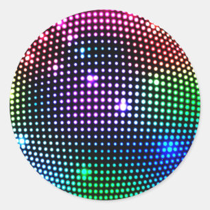 Färgämnet Disco Boll Round Sticker Runt Klistermärke