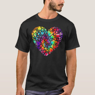 Färgämnet dye Die Tie Heart TShirt Valentine's T Shirt