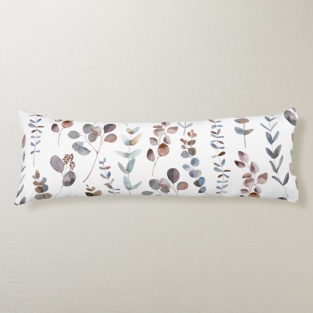 Färgämnet Eucalyptus Löv Mönster  Kroppskudde (Framsidan)