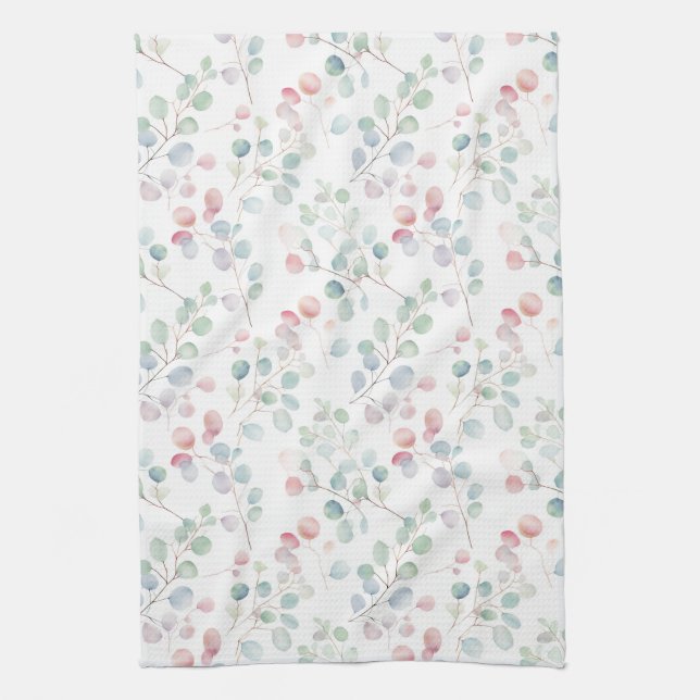 Färgämnet eukalyptus Foliage Kökshandduk (Vertikal)