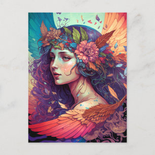 Färgämnet Fairy Angel Vingar Fantasy Art Vykort