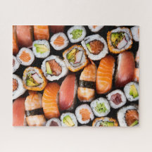 Färgämnet färgat Sushi