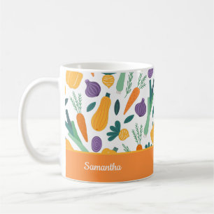 Färgämnet Färskt vegetabiliskt Mönster med Namn Or Kaffemugg