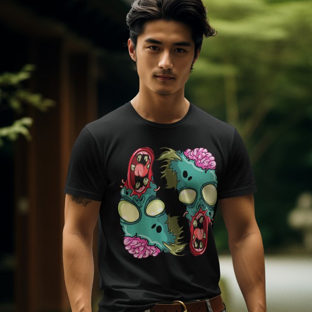 Färgämnet fet Zombies med/- hjärna Exponerad Coola T Shirt (Skapare uppladdad)