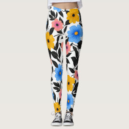 Färgämnet Firande i blommor och Löv Leggings