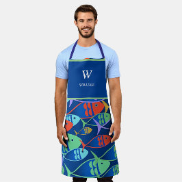 Färgämnet fisk Mönster Namn och Monogram