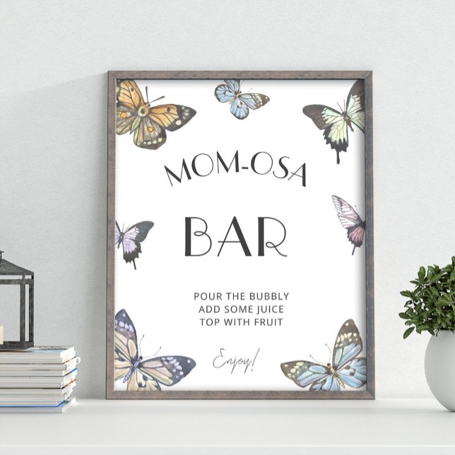 Färgämnet fjäril Babykläder Mamma-osa Pub-skylt Poster (Skapare uppladdad)
