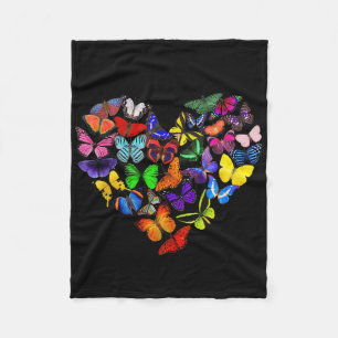 Färgämnet fjäril Heart Butterflies Kärlek Valentin Fleecefilt