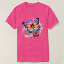 Färgämnet fjäril och blommor, unisex t shirt
