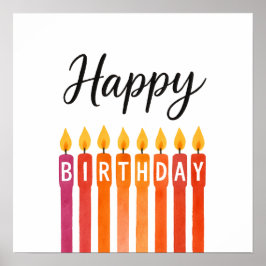 Färgämnet födelsedagsljus - Grattis på födelsedage Poster