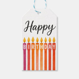 Färgämnet födelsedagsljus - Grattis på födelsedage Presentetikett