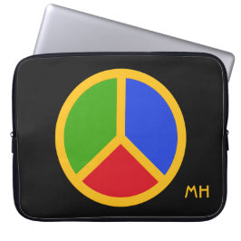 Färgämnet Fredstecken anpassningsbar monogram lapt Laptop Sleeve