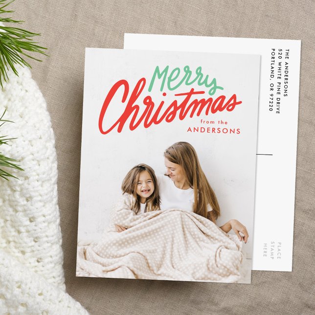 Färgämnet God jul Red och Grönt 2 Photo Helg Vykort (Skapare uppladdad)