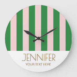 Färgämnet godis Rainbow Färg Block Modern Rand Stor Klocka