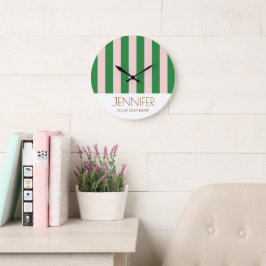 Färgämnet godis Rainbow Färg Block Modern Rand Stor Klocka