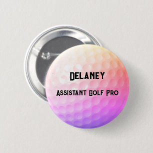 Färgämnet Golf Boll Dimples Personlig Namn Rubrik Knapp