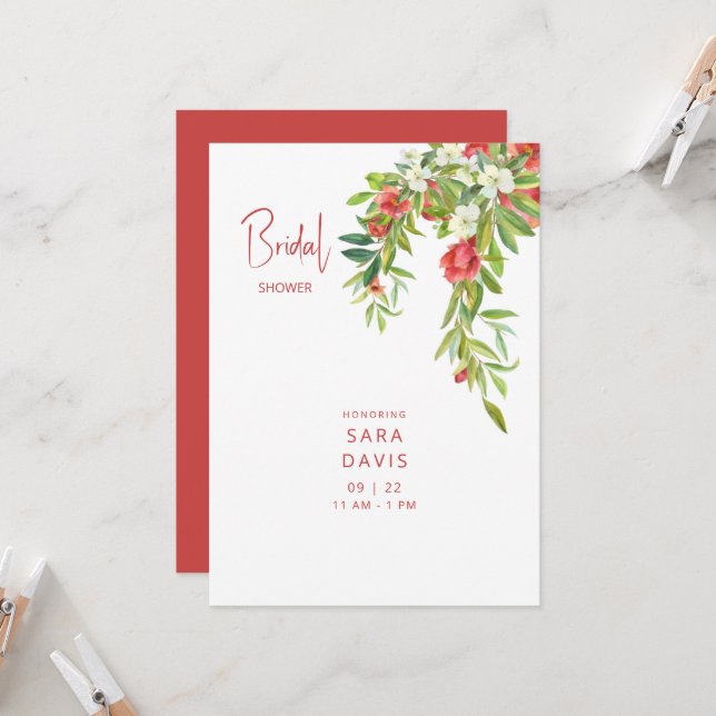 Färgämnet granatäpple-Möhippa (Tuscan Red) Inbjudningar (Fram/Back In Situ)