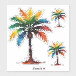 Färgämnet Handflatan Träd Klistermärken