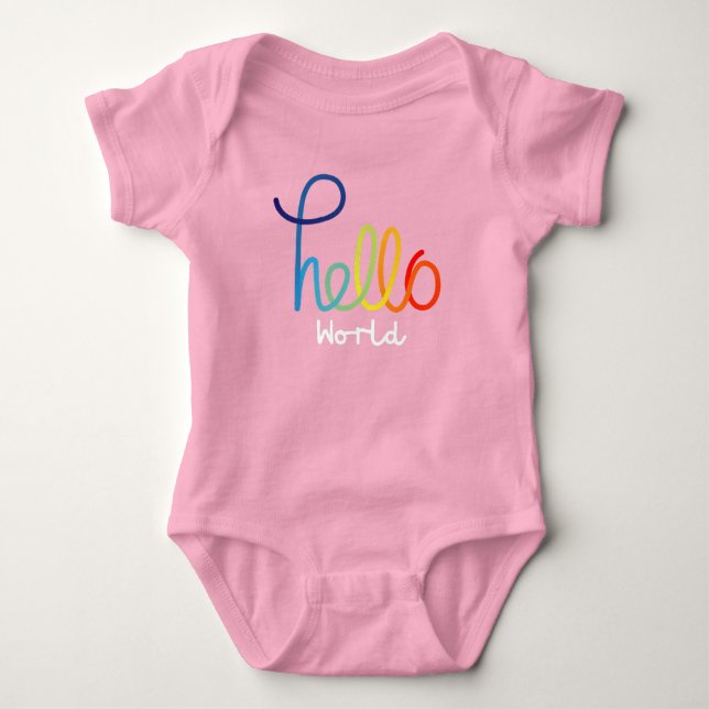Färgämnet Hej World Baby Jersey Bodykostym T Shirt (Framsida)