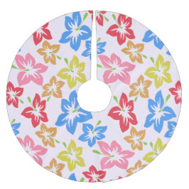 Färgämnet Hibiscus, Mönster från blommor Julgransmatta Borstad Polyester