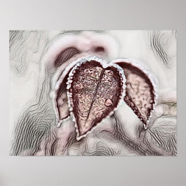 Färgämnet Höst löv med höst färger teckning Poster (Framsidan)