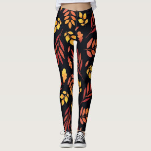 Färgämnet Höst löv Watercolor Mönster Leggings
