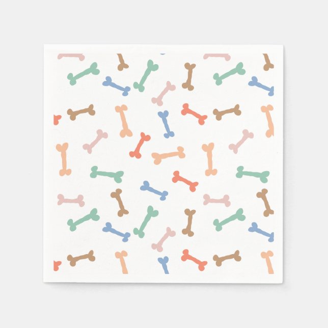 Färgämnet Hund Bone Party Pappersservett (Framsidan)