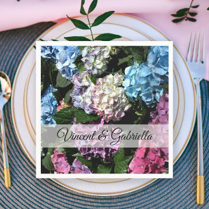 Färgämnet Hydrangea Flowers Bröllop Pappersservett