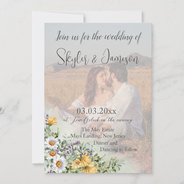 Färgämnet jodrofoto QR-kod Bröllop Inbjudningar (Framsida)