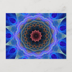 Färgämnet Kaleidoskop Flower Mönster Vykort