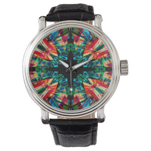 Färgämnet kaleidoskop mönster armbandsur